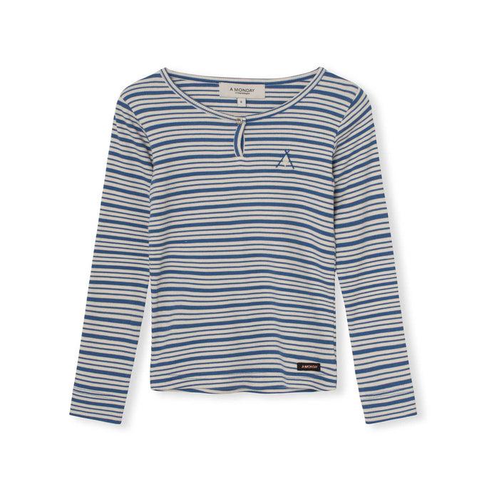 a monday in copenhagen Beau T-shirt Blue Stripe