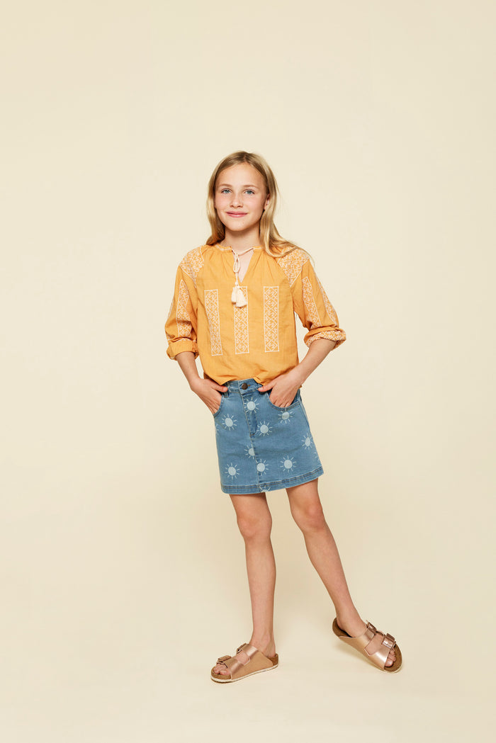 A Monday In Copenhagen Gail Skirt Blue Fog