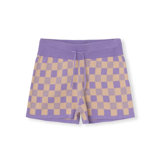 a monday in copenhagen Andie Shorts African violet Check Print
