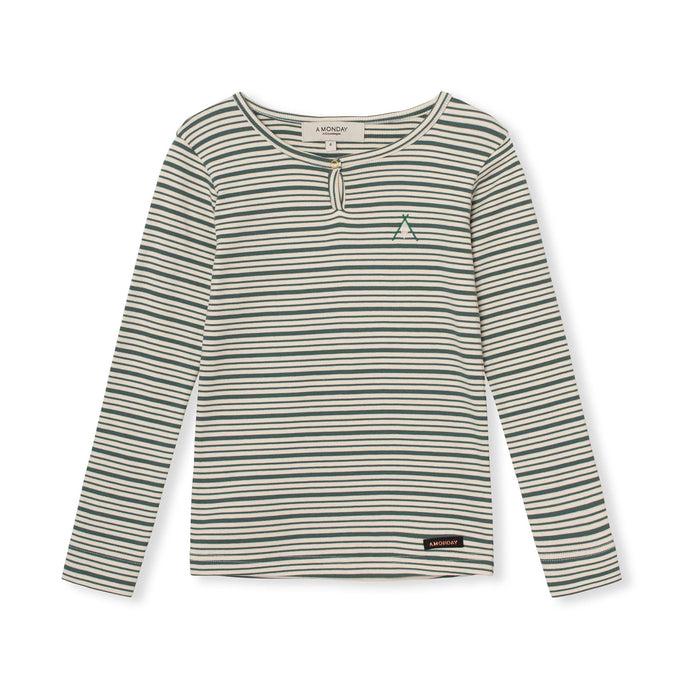 a monday in copenhagen Beau T-shirt Silver Pine Stripe