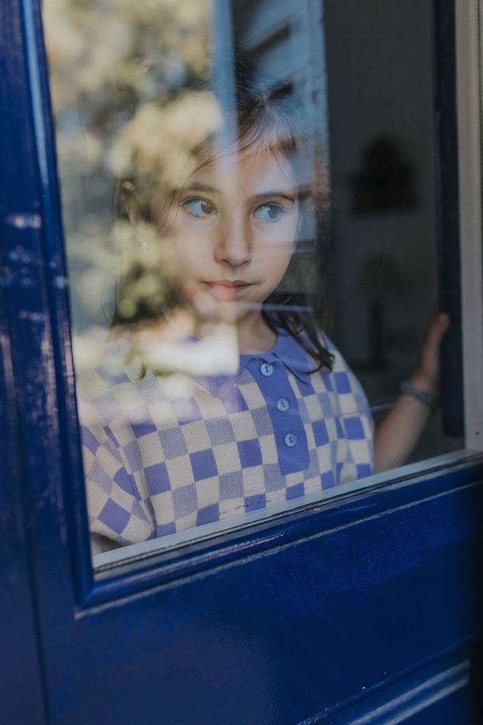 A Monday In Copenhagen Carrie Polo African Violet Check Print