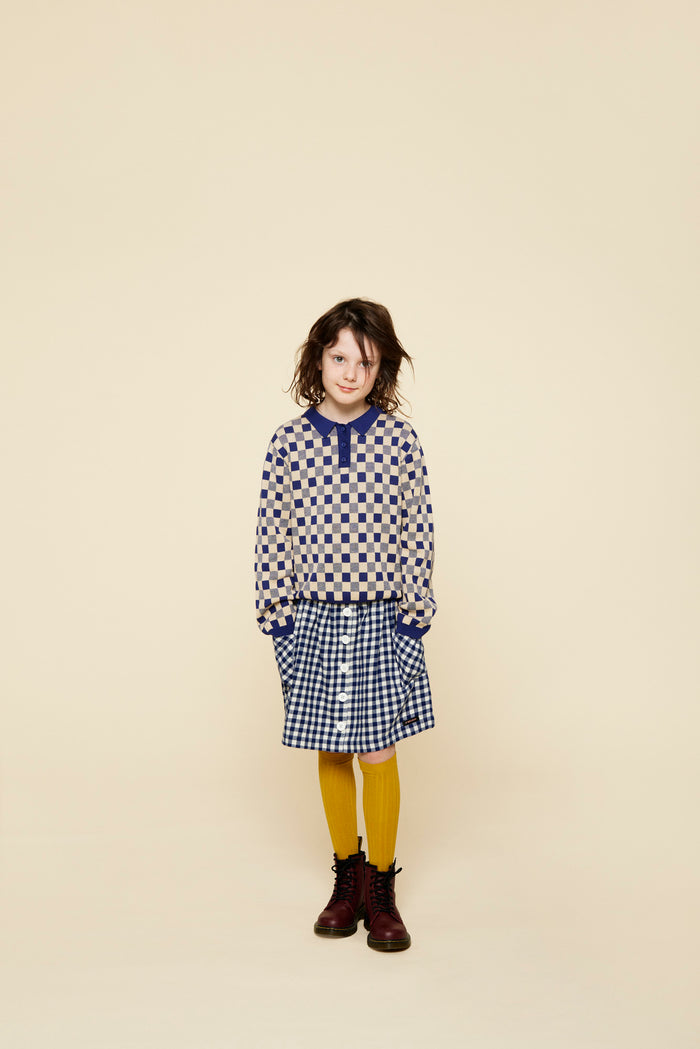 A Monday In Copenhagen Cassie Polo Estate Blue Check