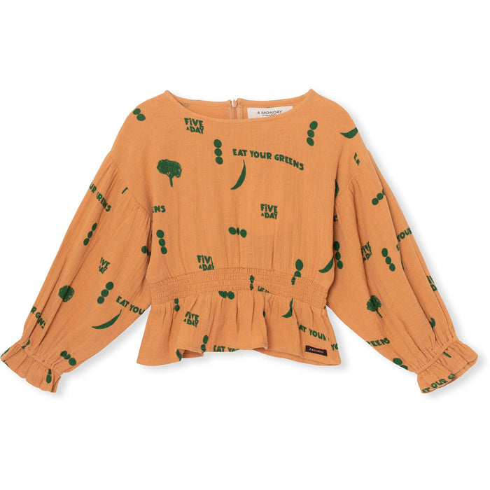 a monday in copenhagen Issy Blouse Verdant Green print