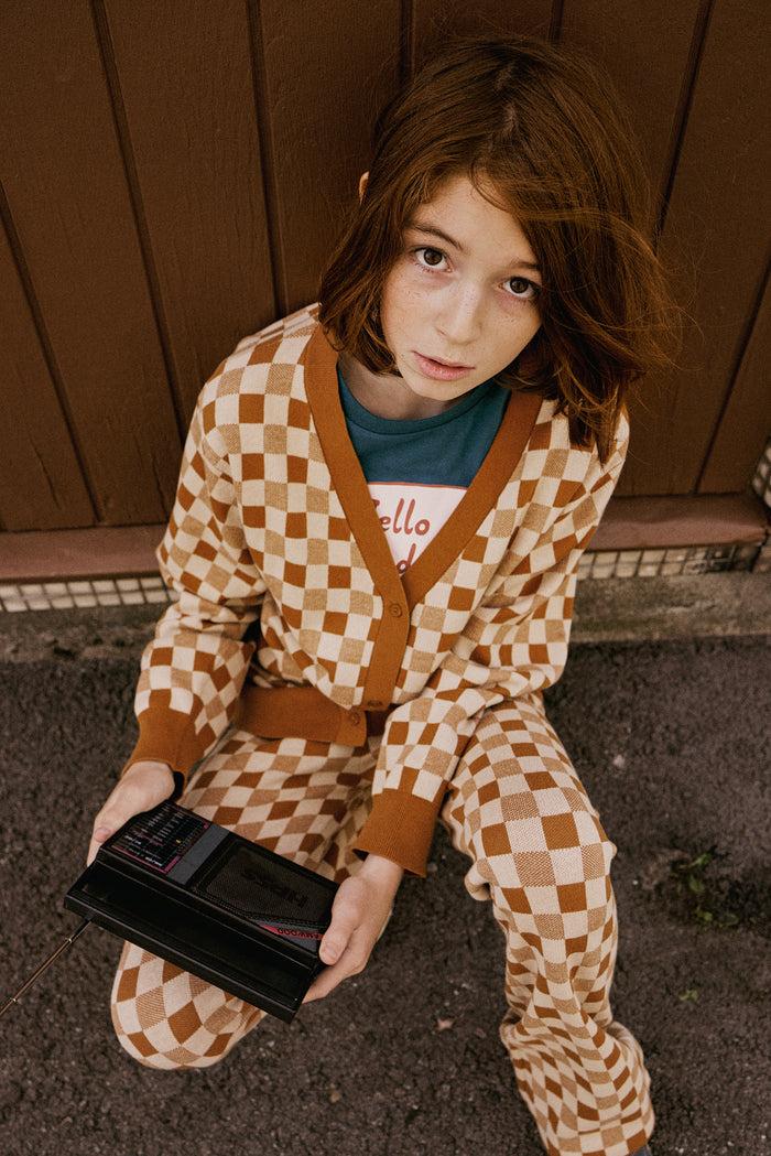 A Monday In Copenhagen Kimmie Cardigan Bruchetta Check