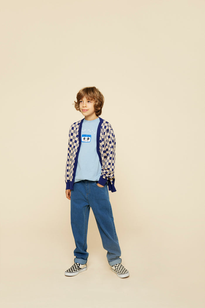 A Monday In Copenhagen Kimmie Cardigan Estate Blue Check