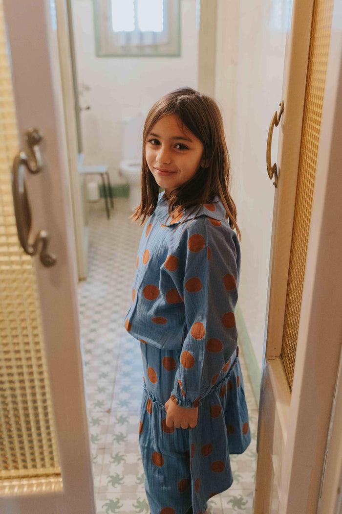 A Monday In Copenhagen Leonora Blouse Caramel Dot Print