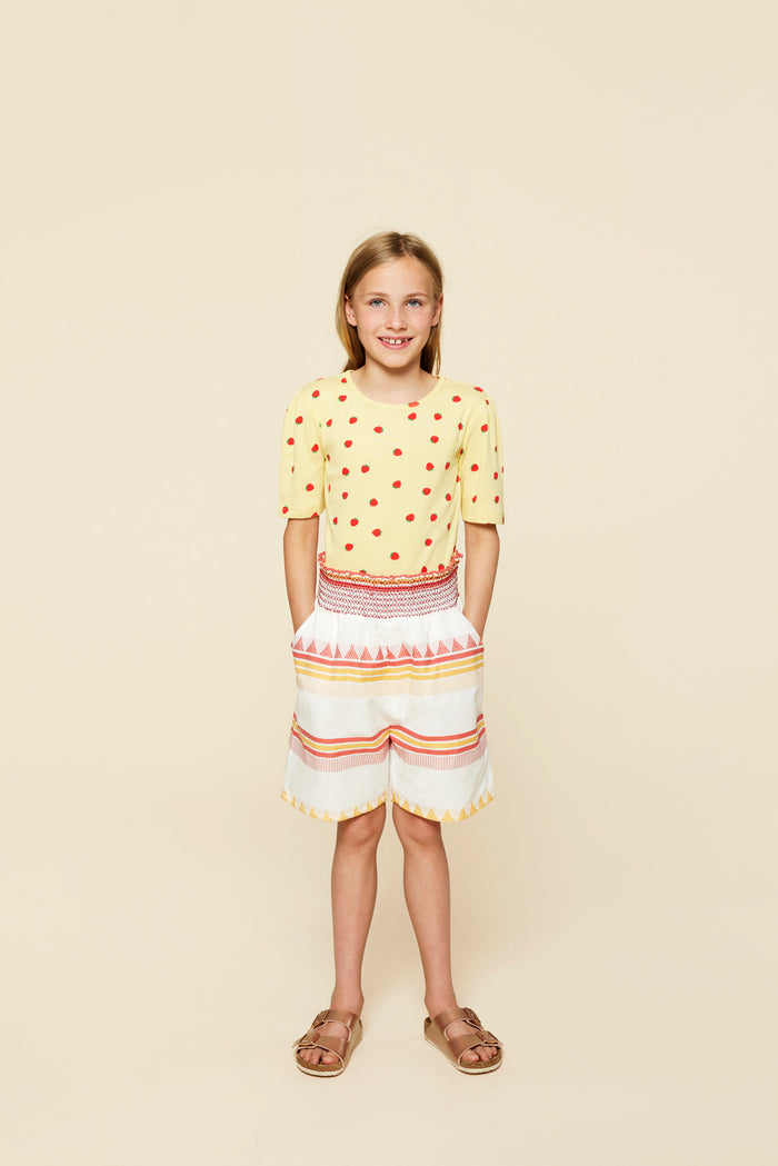 A Monday In Copenhagen Sigga T-Shirt Soft Yellow Print