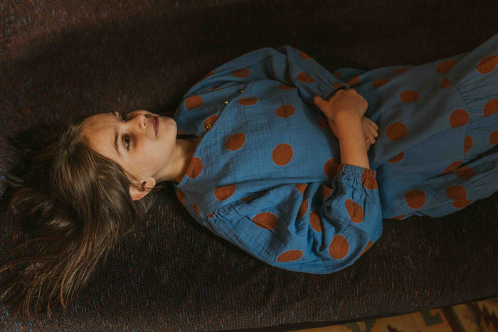 A Monday In Copenhagen Trina Dress Caramel Dot Print