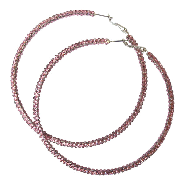 a morir Maxima Crystal Hoop - Baby Pink