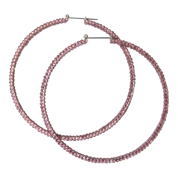 a morir Medi Crystal Hoop - Baby Pink Schubert Red