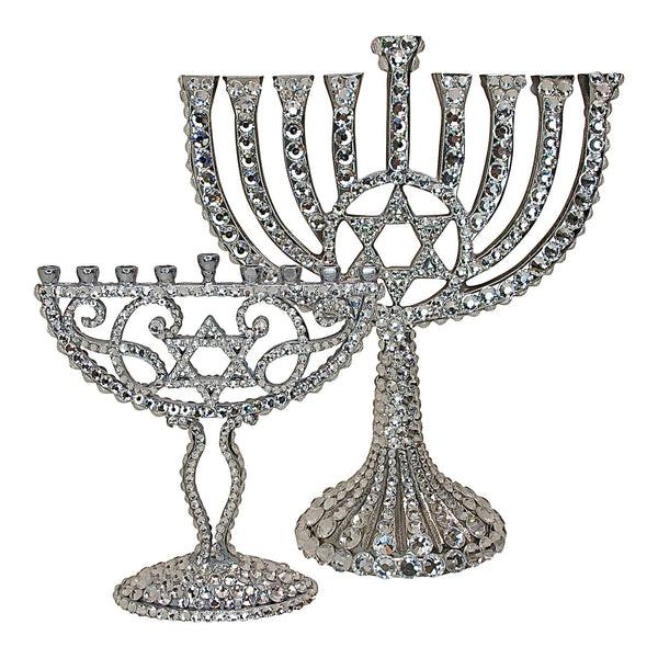 A Morir Mini Luxe Crystal Menorah Schubert Red
