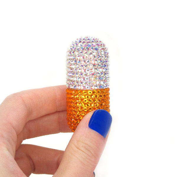 A Morir Orange Crystal Pill Pen Schubert Red