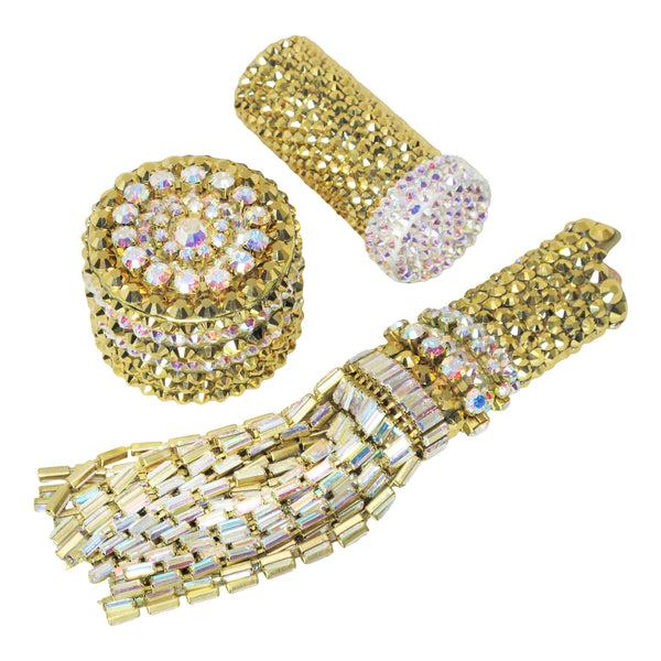 A Morir Strassed Smoke Set In Gold Schubert Red