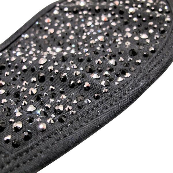 A Morir Black Cotton Crystal Face Mask Schubert Red