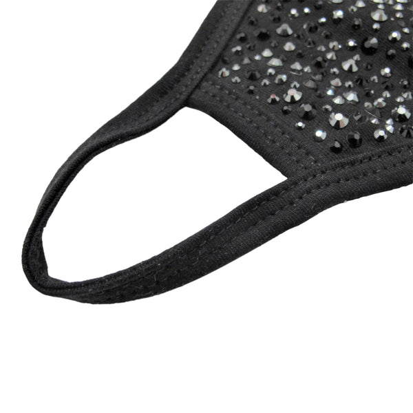 A Morir Black Cotton Crystal Face Mask Schubert Red