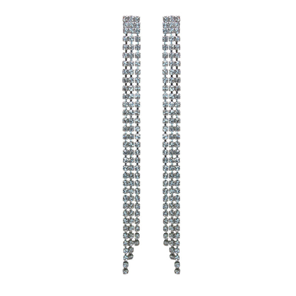 a morir C Major Crystal Chain Earrings - Pair Piercing post
