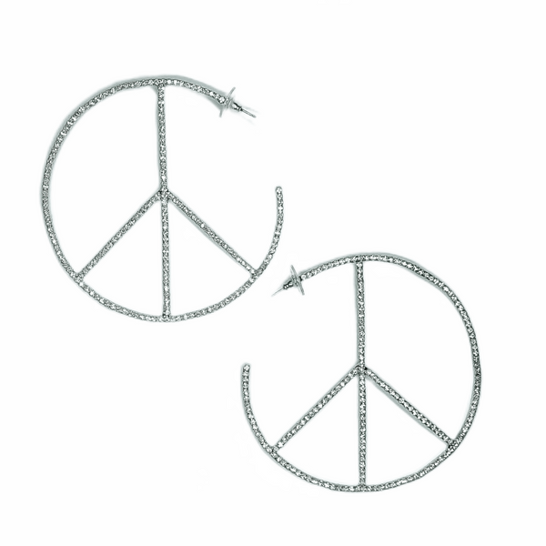 a morir Costello Peace Hoop Earrings Barracuda Black