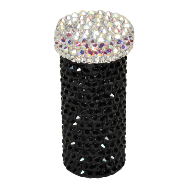 a morir Crystal Pill Bottle in Black + White Schubert Red