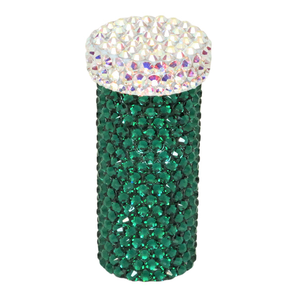 a morir Crystal Pill Bottle in Emerald Schubert Red