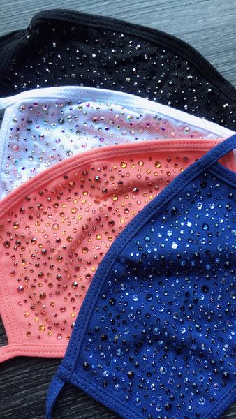 A Morir Peach Sunrise Cotton Crystal Face Mask Schubert Red