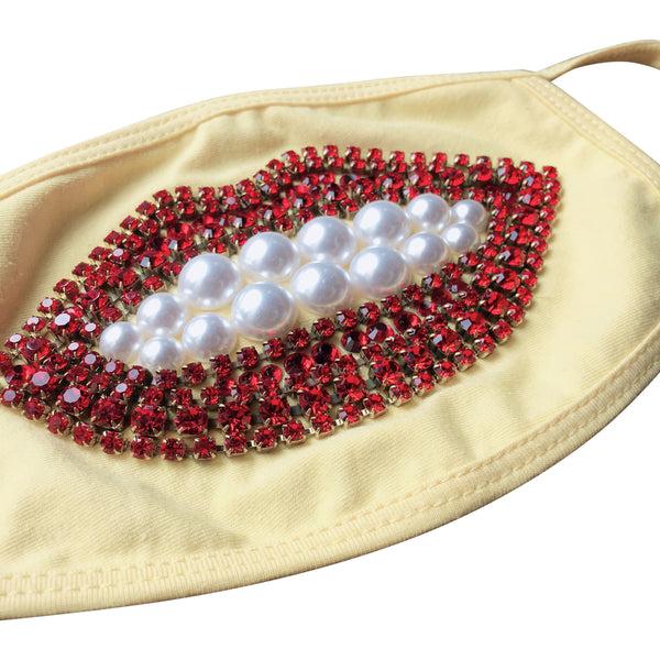 A Morir Surreal Crystal And Pearl Lip Mask - Yellow Schubert Red