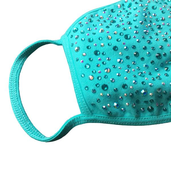 A Morir Turquoise Breakfast Cotton Crystal Face Mask Schubert Red