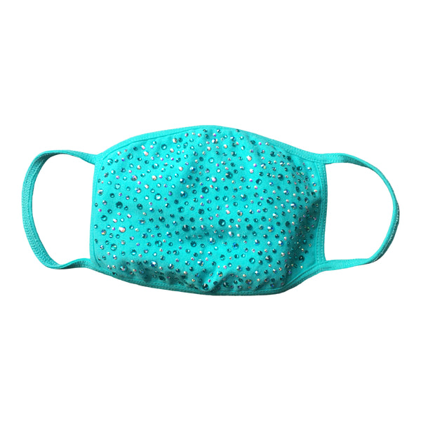 a morir Turquoise Breakfast Cotton Crystal Face Mask Schubert Red