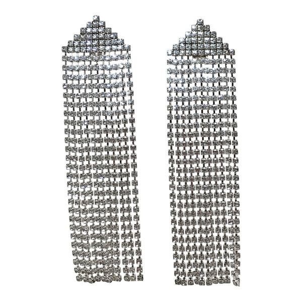 a morir Waterfall Crystal Chain Earrings Piercing post