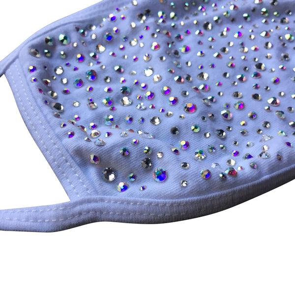 A Morir White Crystal Cotton Crystal Face Mask Schubert Red