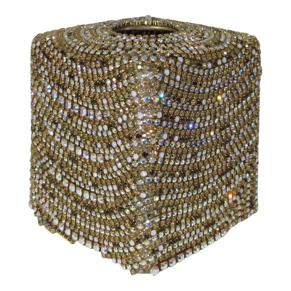 A Morir Zsa Zsa Gilded Crystal Tissue Box Cover Schubert Red