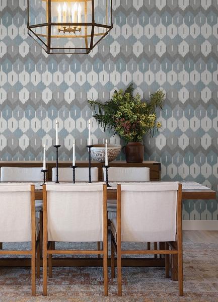 A Street Prints Abilene Denim Ikat Wallpaper