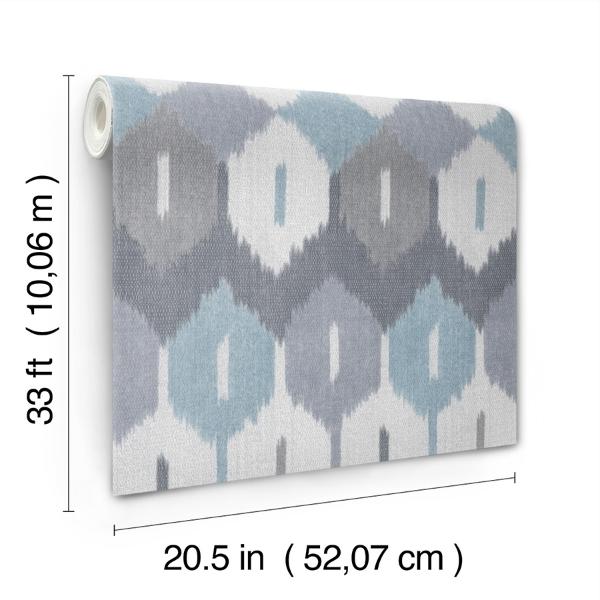 A Street Prints Abilene Denim Ikat Wallpaper