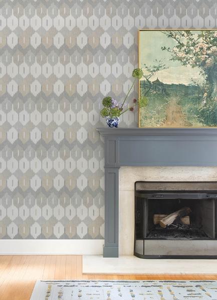 A Street Prints Abilene Neutral Ikat Wallpaper