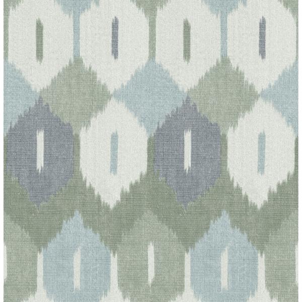 a street prints Abilene Sea Green Ikat Wallpaper