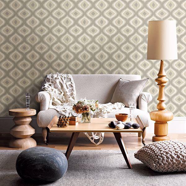 A Street Prints Abra Taupe Ogee