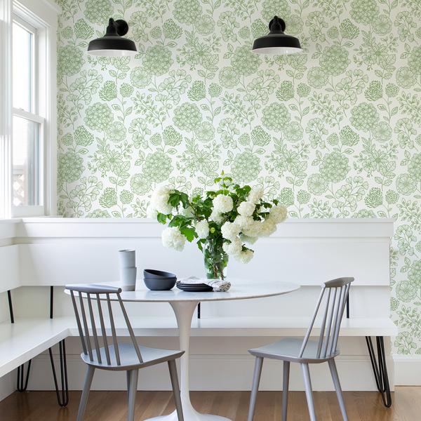 A Street Prints Ada Green Floral Wallpaper