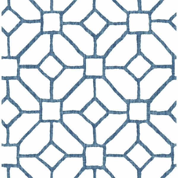 a street prints Addis Blue Trellis Wallpaper