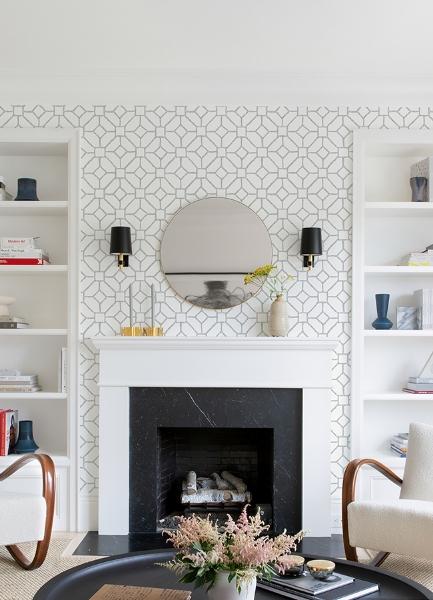 A Street Prints Addis Grey Trellis Wallpaper
