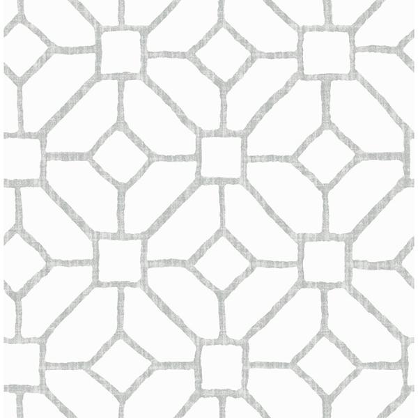a street prints Addis Grey Trellis Wallpaper
