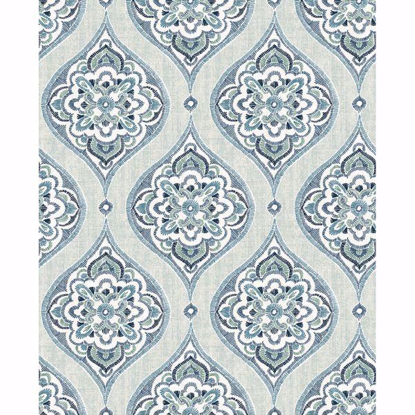 a street prints Adele Aqua Damask Wallpaper