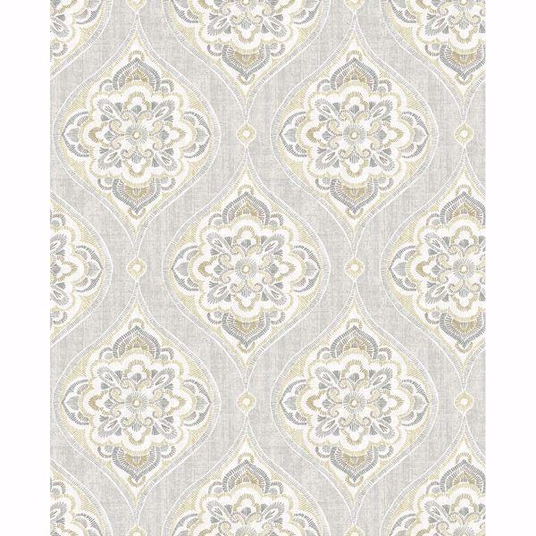 a street prints Adele Light Grey Damask Wallpaper
