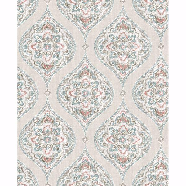 a street prints Adele Teal Damask Wallpaper
