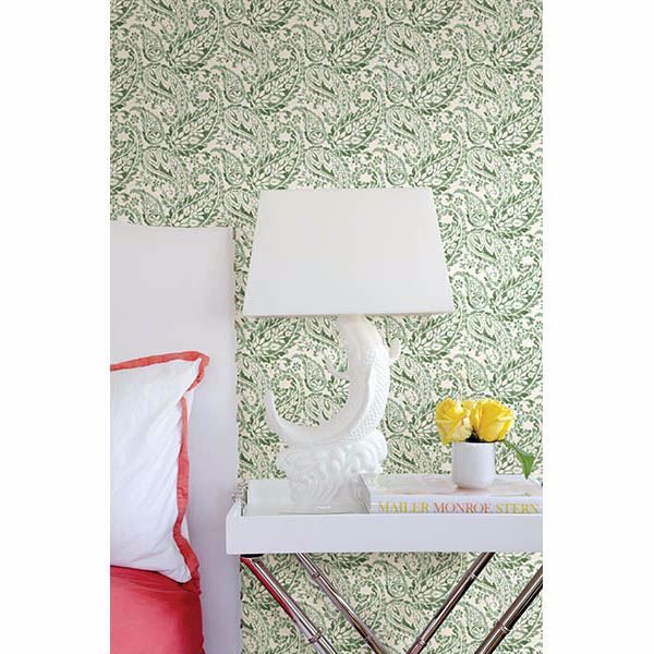 A Street Prints Adrian Green Paisley Wallpaper