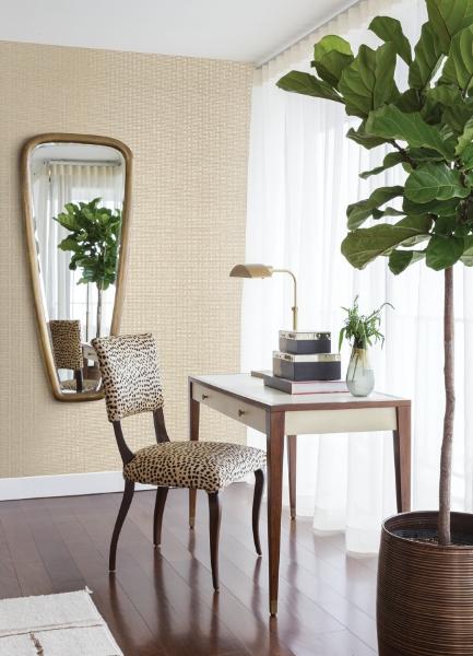 A Street Prints Aki Silver Basketweave Wallpaper