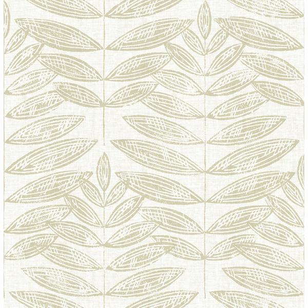 a street prints Akira Taupe Leaf Wallpaper