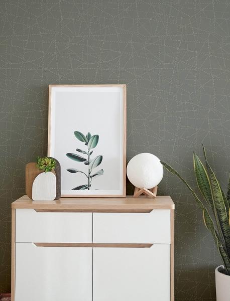 A Street Prints Alcott Charcoal Dotted Wallpaper