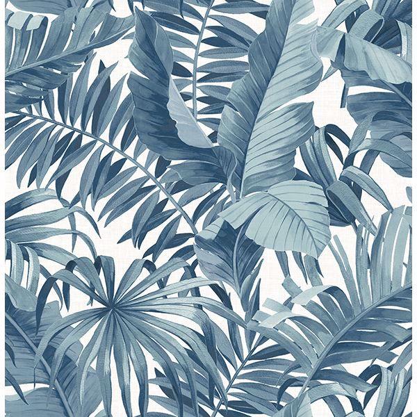a street prints Alfresco Navy Palm Leaf Wallpaper