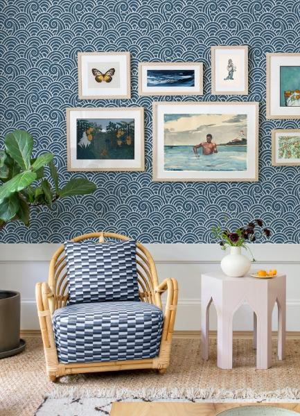 A Street Prints Alorah Blue Wave Wallpaper