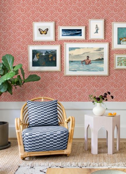 A Street Prints Alorah Coral Wave Wallpaper