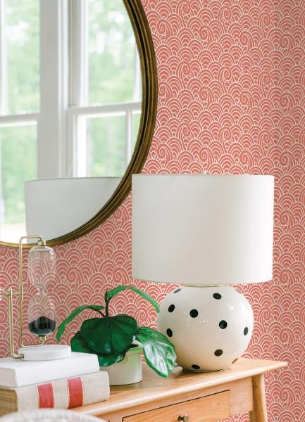 A Street Prints Alorah Coral Wave Wallpaper